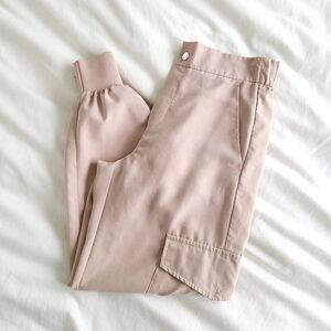 Zara Cargo Pants Women's XS Pink Elastic Waist Button Closure 100% Polyester